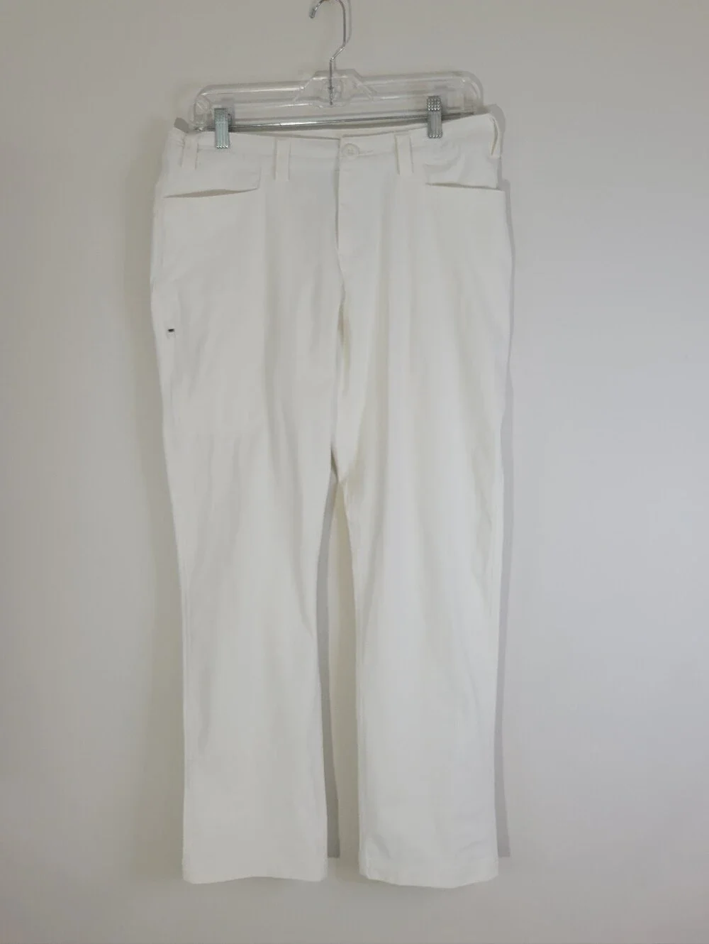 Willit Size 6 Men's White Straight-Leg Pants